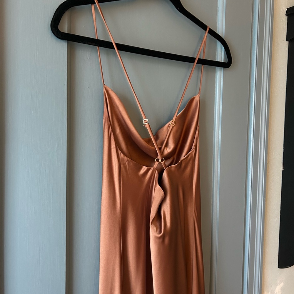 Show Me Your MuMu Tuscany Slip Copper Satin Maxi Dress - Picture 6 of 10